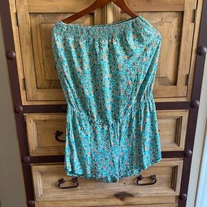 Zara Teal and Orange Floral Romper